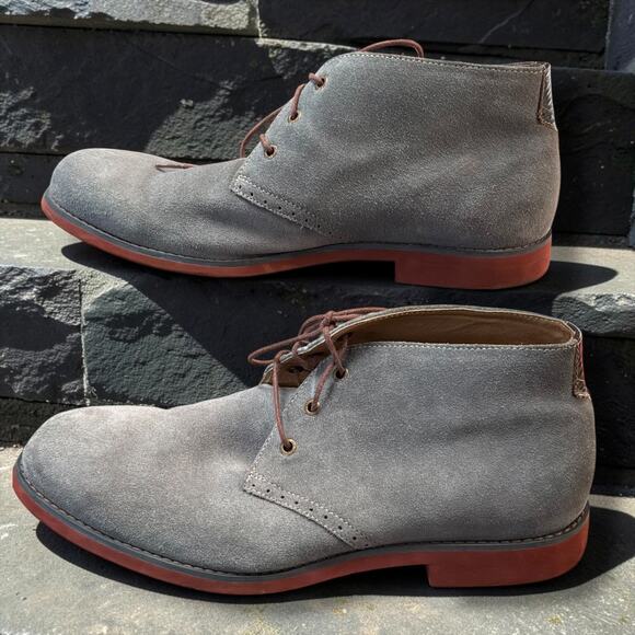 Men\'s SIze 10.5M JOHNSTON & MURPHY Gray Oiled Suede \